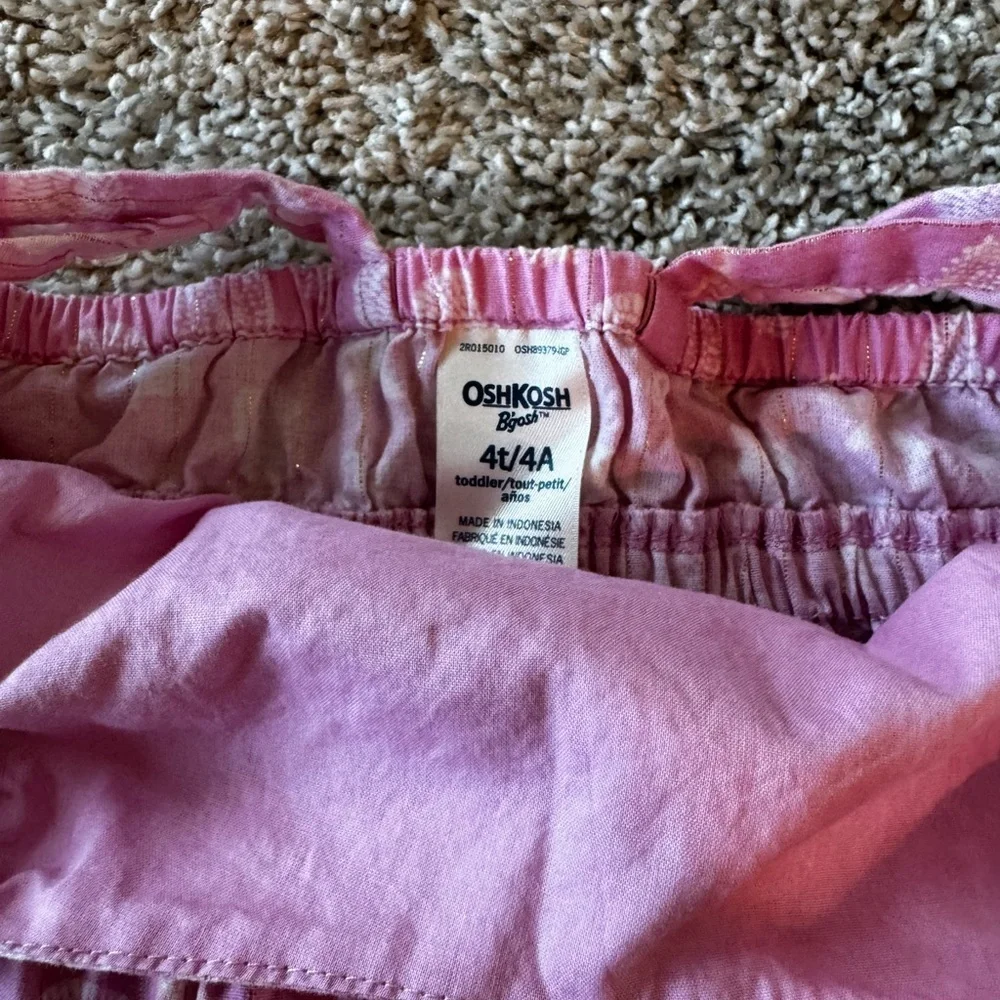OshKosh Toddler Girl Pink Seashell Print Sundress Summer Dress beach- Size 4T